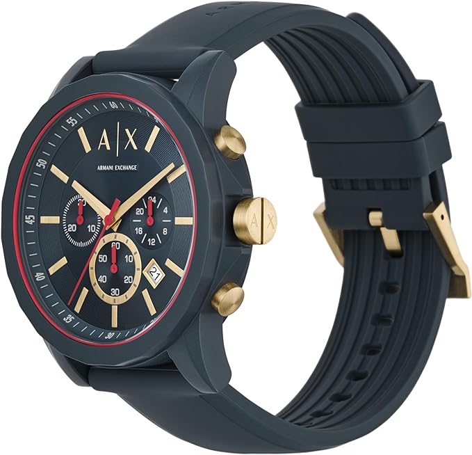 AX Armani Exchange Chronograph Watch for Men with Leather, Stainless Steel or Silicone Band AX1335