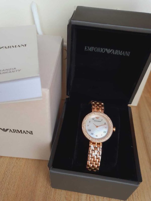 Emporio Armani Women’s Analog Stainless Steel Mother of Pearl Dial 30mm Watch AR11355