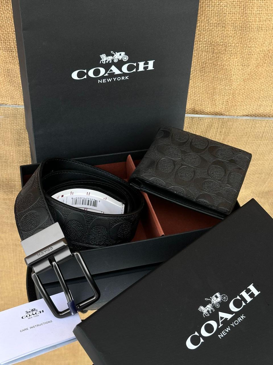 Coach Belt + Wallet Mens Gift Set. 03