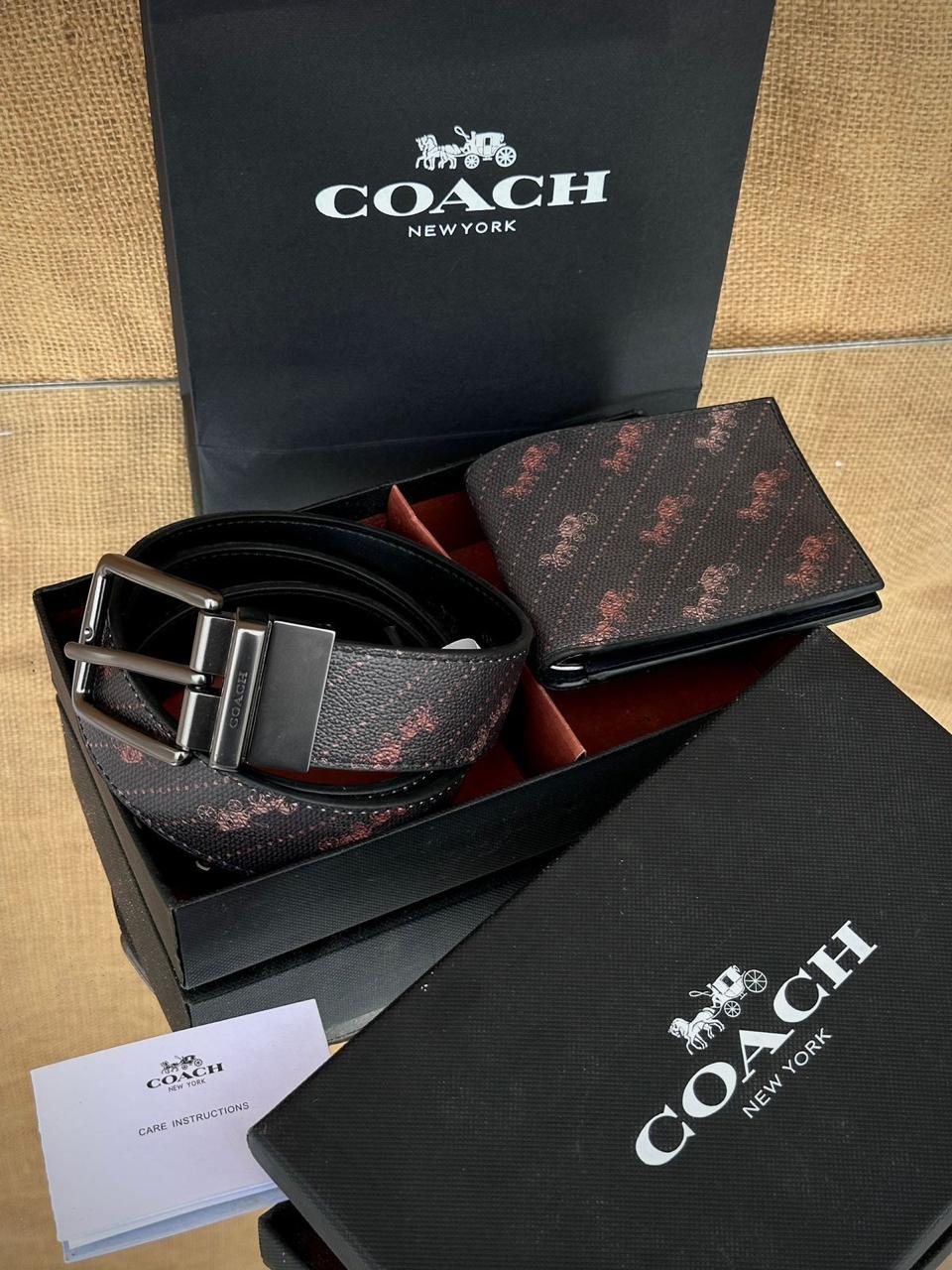 Coach Belt + Wallet Mens Gift Set. 06