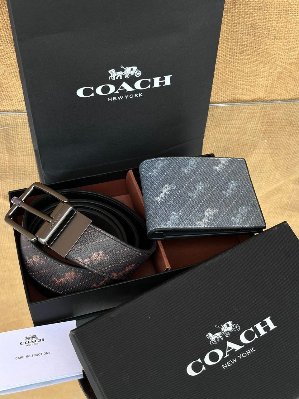 Coach Belt + Wallet Mens Gift Set. 02