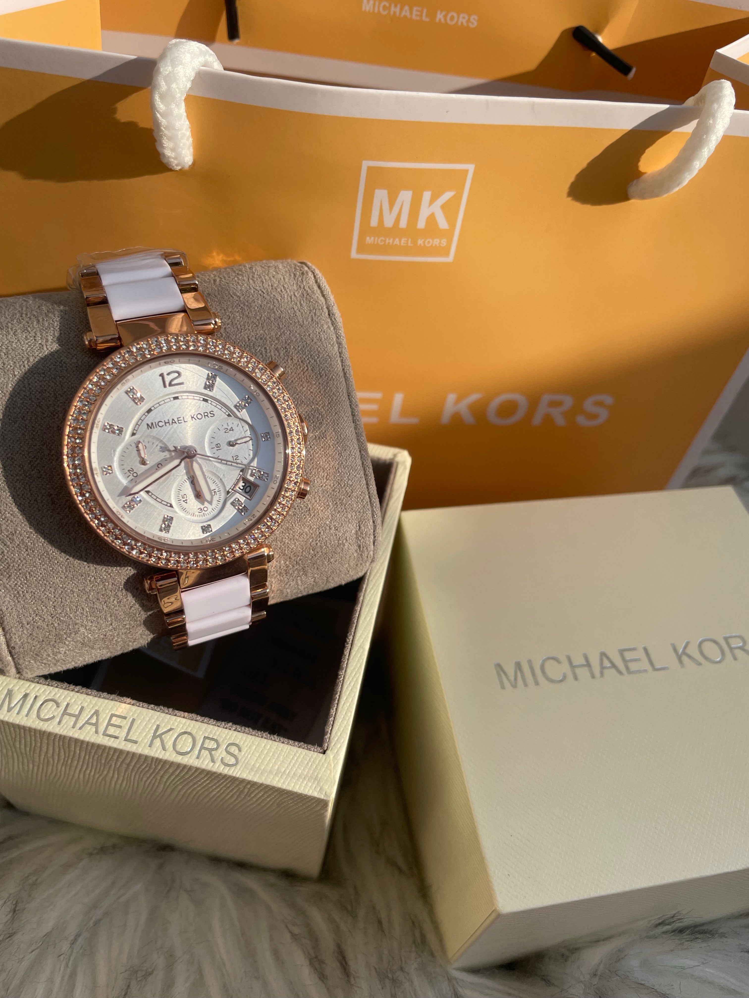 Michael Kors Parker Stainless Steel Watch With Glitz Accents