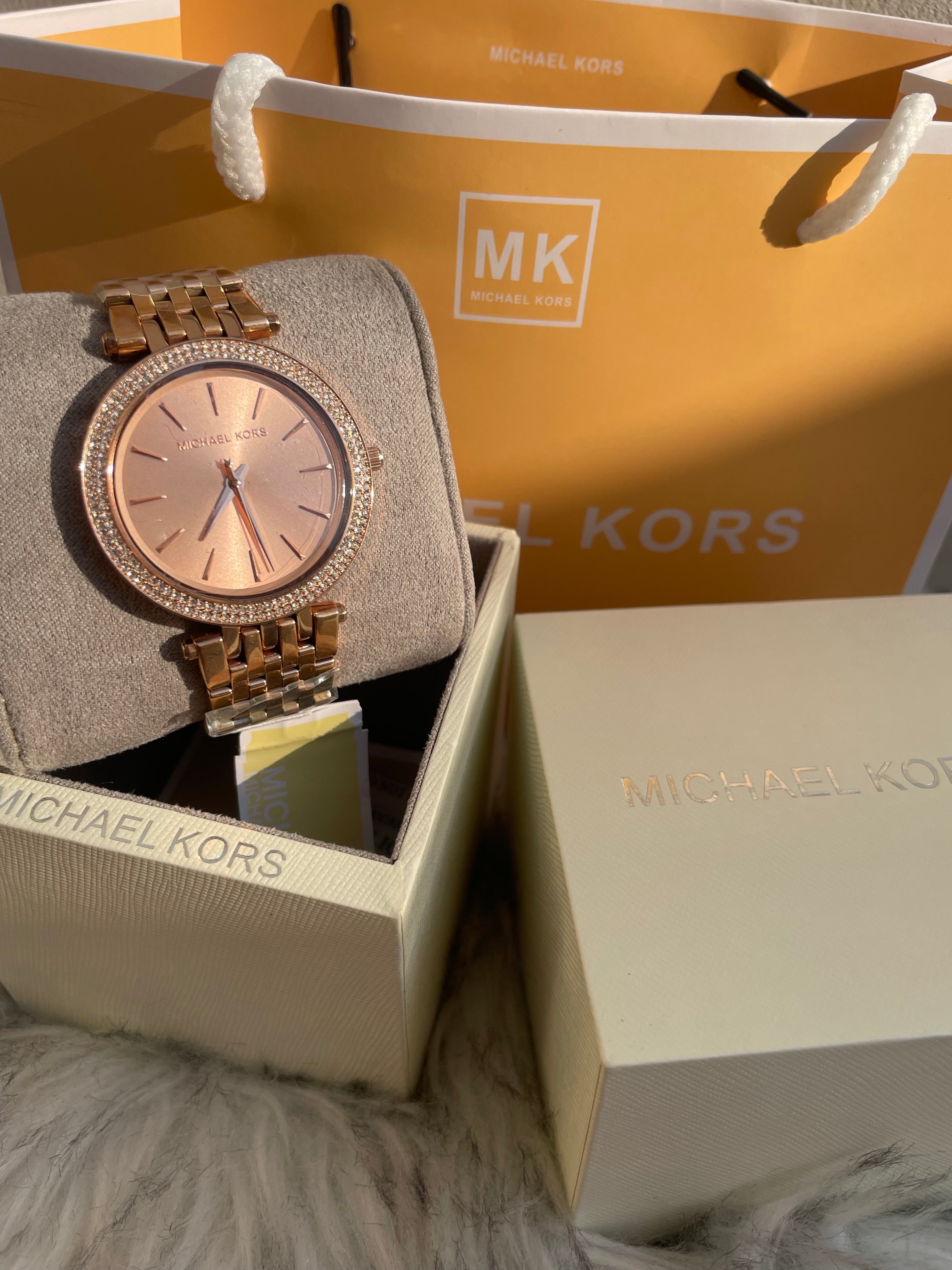 Michael Kors Darci Rose Gold Dial Pave Bezel Ladies Watch MK3192