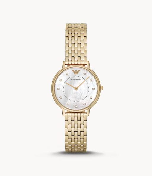 Emporio Armani Women's Two-Hand Gold-Tone Stainless Steel Watch