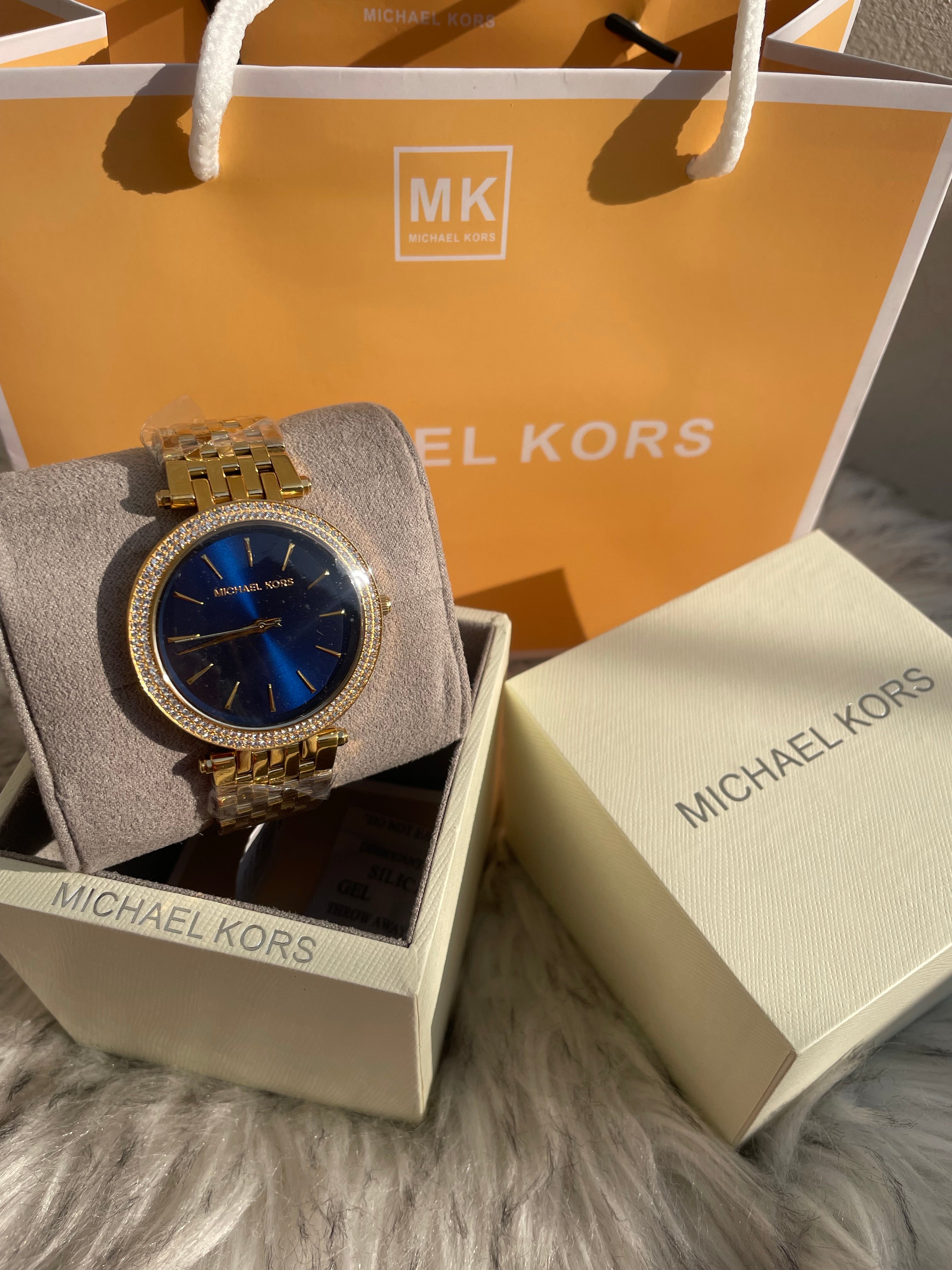 Michael Kors Darci Blue Dial Gold-tone Ladies Watch MK3406